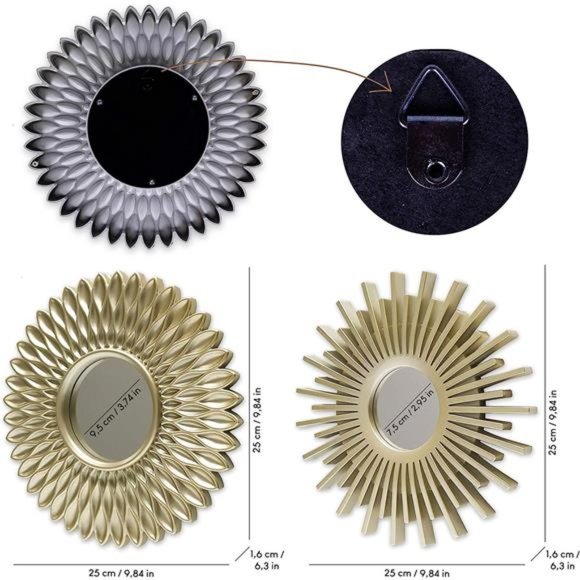 Gold Mirrors for Wall Pack of 3 Wall Mirrors for Room Decor & Home Decor - Picture 4 of 7